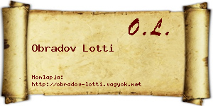 Obradov Lotti névjegykártya